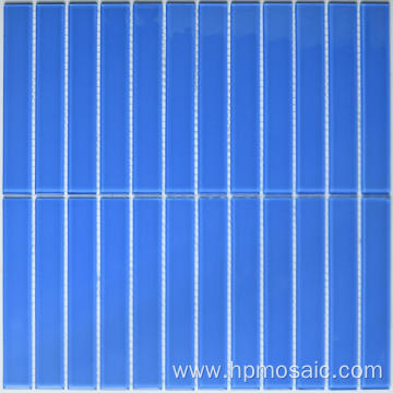 light blue strip mosaic tile